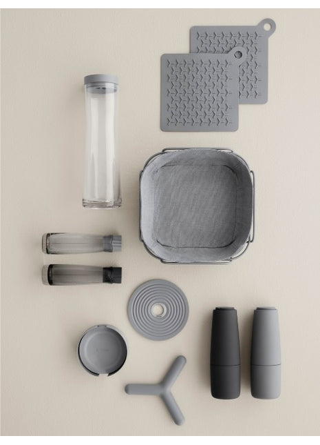 64073 Blomus Delara broodmand metaal sharkskin / grijs