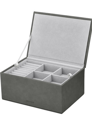 Blomus Sahla sieradendoos / juwelenbox suède pewter L 68325