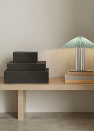 Blomus Sahla sieradendoos / juwelenbox suède pewter L 68325