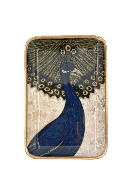 Boncoeurs Paon Pauw aluminium tray 15x10 cm