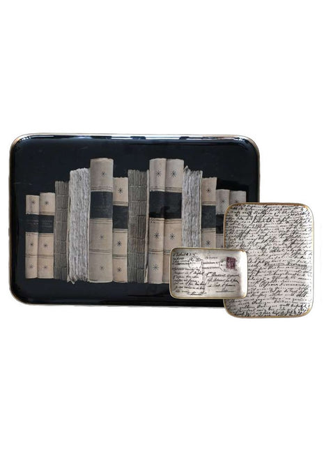 Boncoeurs Ex-Libris boeken dienblad 58x40 cm