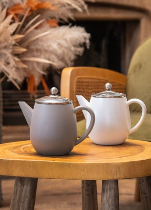 111013 Bredemeijer theepot Duet Eva dubbelwandig wit 1.1L