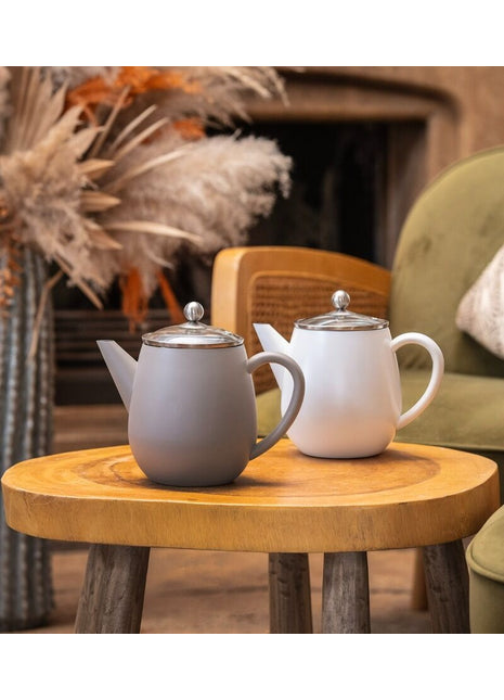 111013 Bredemeijer theepot Duet Eva dubbelwandig wit 1.1L