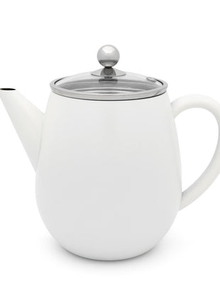 111013 Bredemeijer theepot Duet Eva dubbelwandig wit 1.1L