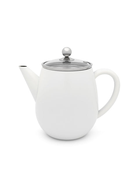 111013 Bredemeijer theepot Duet Eva dubbelwandig wit 1.1L