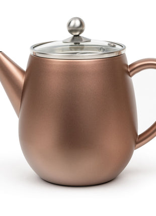 111019 Bredemeijer theepot Duet Eva dubbelwandig roestbruin 1.1L