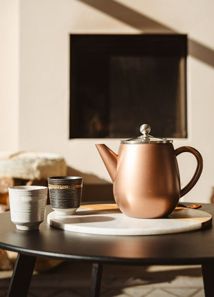 111019 Bredemeijer theepot Duet Eva dubbelwandig roestbruin 1.1L