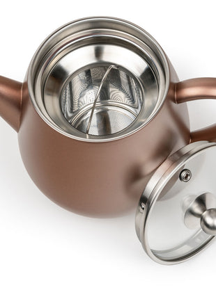 111019 Bredemeijer theepot Duet Eva dubbelwandig roestbruin 1.1L