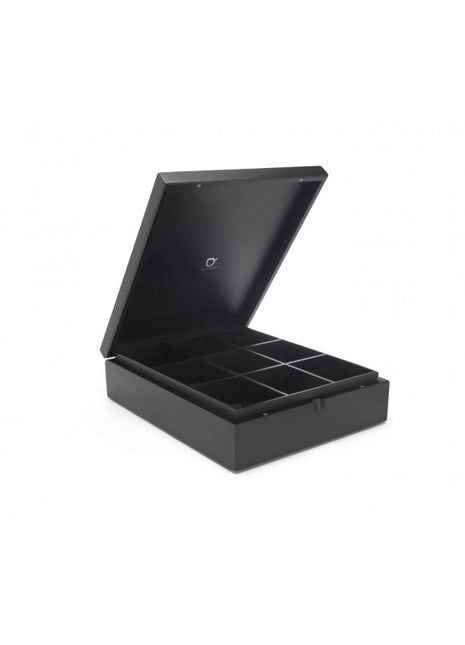 184007 Bredemeijer theedoos zwart 9-vak gesloten