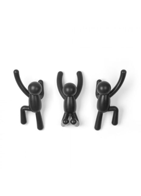 Umbra Buddy Hooks wandhaken, set 3 stuks - zwart
