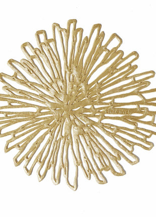 Chilewich Bloom Gilded onderzetters rond verguld - set 6 stuks