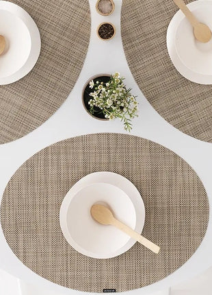 Chilewich Mini Basketweave placemat ovaal - Parchment