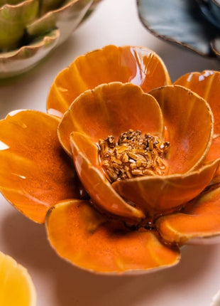 Chive ceramics gebrand oranje klaproos