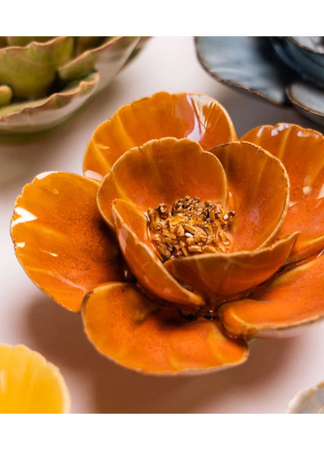 Chive ceramics gebrand oranje klaproos