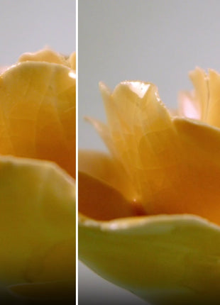 EG25 Chive ceramics Burnt Yellow Rose keramieken bloem