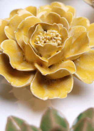 EG25 Chive ceramics Burnt Yellow Rose keramieken bloem