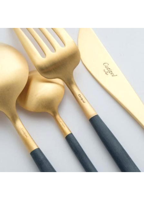 cutipol goa bestekset bestekcassette 24 delig 6 pers zwart goud