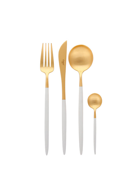 Cutipol Goa 24 delig bestekset Wit Goud mat 6 pers + kist
