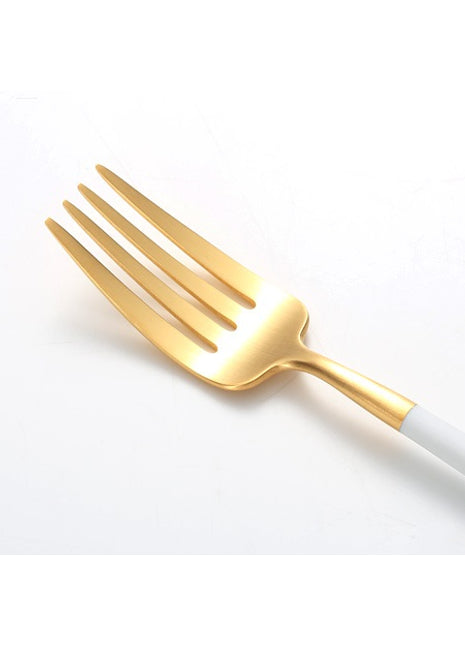 Cutipol Goa dessertvork wit goud mat bestek