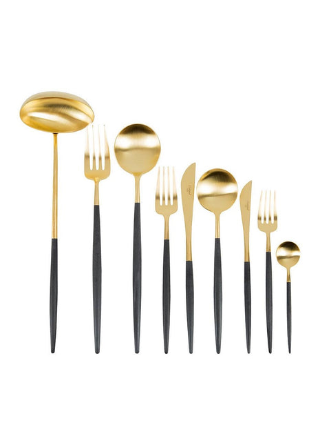 Cutipol Goa serveervork goud zwart heft mat