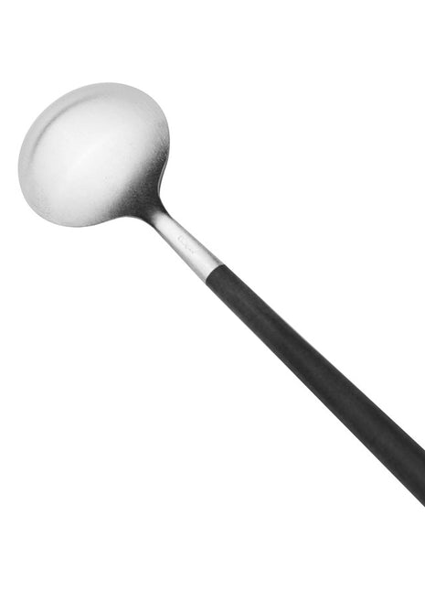 Cutipol Goa longdrinklepel latte lepel mat rvs geborsteld zwart GO.26