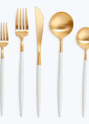 Cutipol Goa wit mat goud bestek design