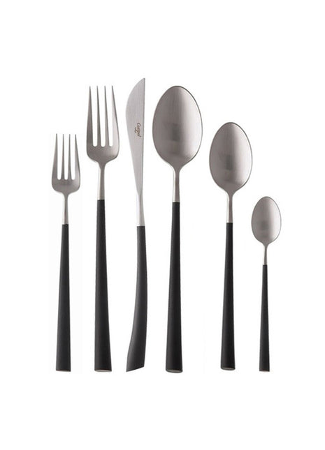 NO.07 Cutipol Noor dessertvork zwart mat geborsteld