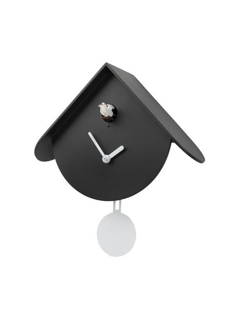 Domeniconi koekoeksklok Titti wandklok zwart