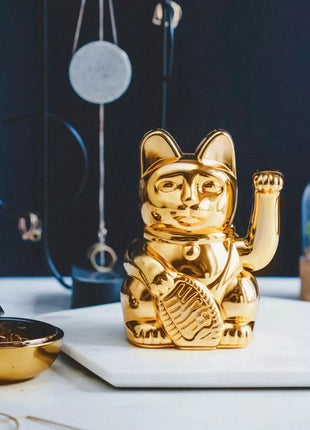 Donkey Lucky Cat - zwaaiende gelukskat - shiny gold