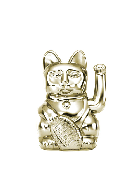 Donkey Lucky Cat - zwaaiende gelukskat - shiny platinum