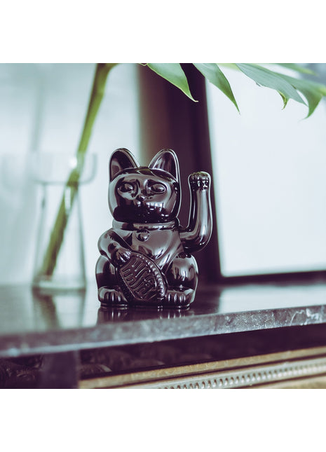Donkey Lucky Cat - zwaaiende gelukskat - shiny zwart