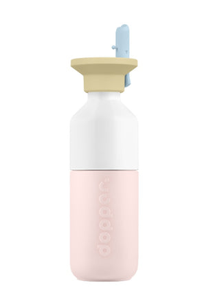 Dopper steel fles Soft Pink x Flip Straw sorbet 350ml