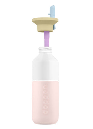Dopper steel fles Soft Pink x Flip Straw sorbet 350ml