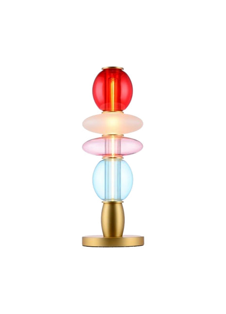 302047 Elements Lighting tafellamp Léonor rood wit roze blauw glas