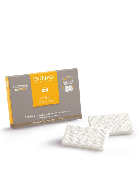 Esteban autoparfum navulling ambre / amber (2 stuks)