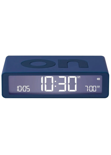 LR157DB9 LEXON Flip Classic digitale oplaadbare wekker on/off donkerblauw