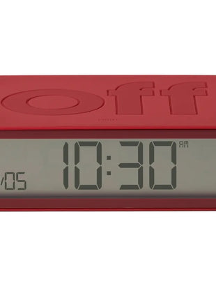 LEXON Flip Classic oplaadbare wekker on/off rood