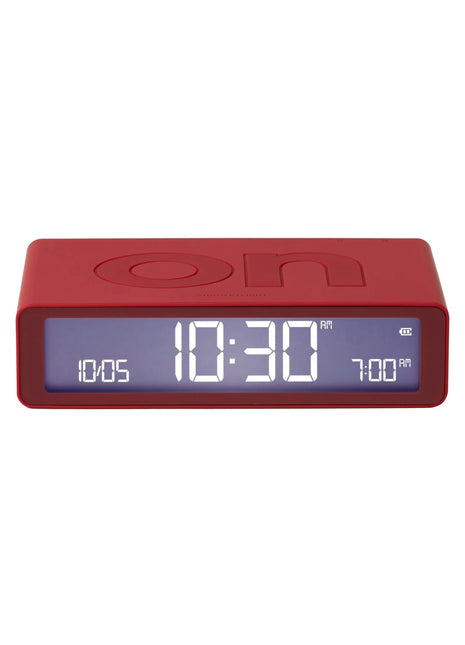 LEXON Flip Classic oplaadbare wekker on/off rood