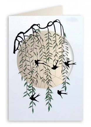 PM680 Forever Cards wenskaart laser-cut zwaluwen condoleance