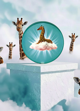 GD696 Gangzaï Design Celestine ronde tray giraffe 33x33 cm
