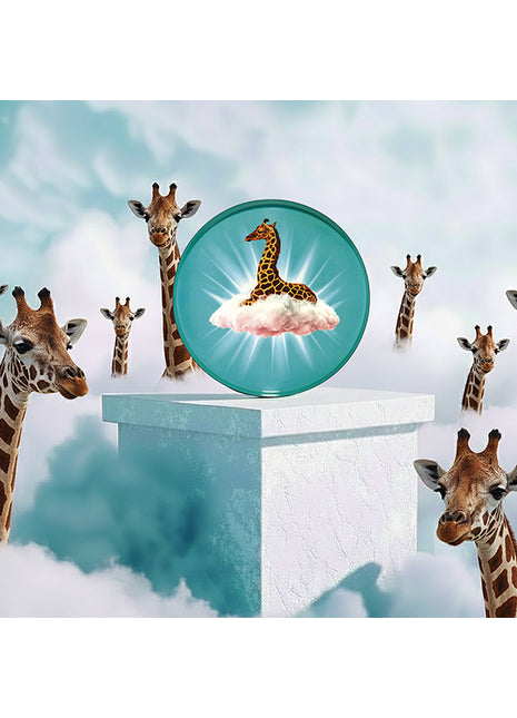 GD696 Gangzaï Design Celestine ronde tray giraffe 33x33 cm
