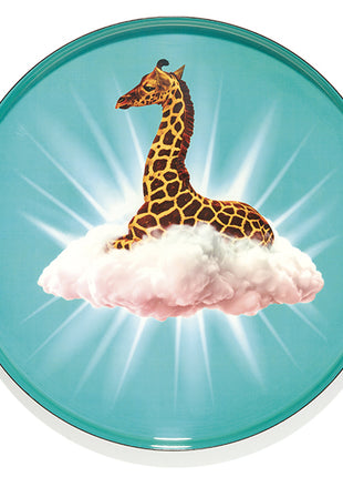 GD696 Gangzaï Design Celestine ronde tray giraffe 33x33 cm