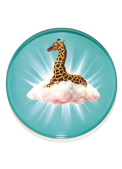 GD696 Gangzaï Design Celestine ronde tray giraffe 33x33 cm