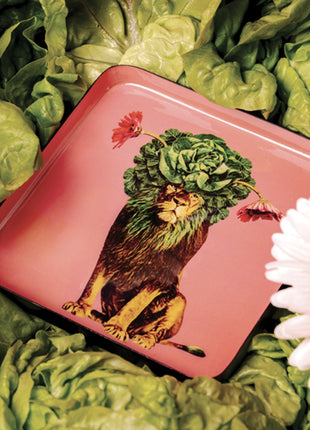 GD641 Gangzaï Design Leo vierkante decoratieve tray 15x15 cm