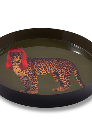 GD450 Gangzaï Design Rebecca ronde tray panter 33x33 cm