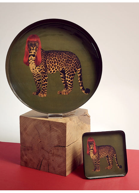 GD450 Gangzaï Design Rebecca ronde tray panter 33x33 cm