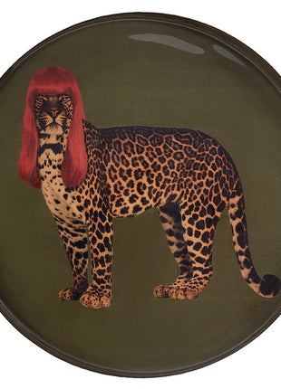 GD450 Gangzaï Design Rebecca ronde tray panter 33x33 cm