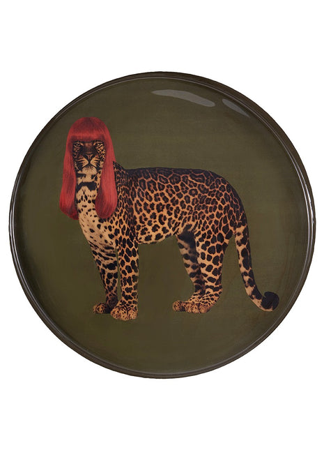 GD450 Gangzaï Design Rebecca ronde tray panter 33x33 cm