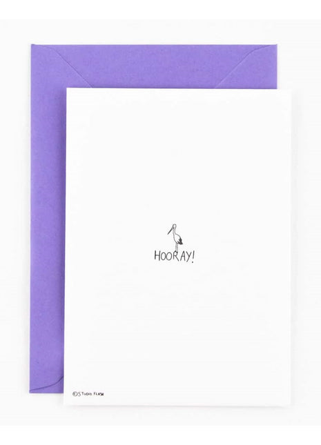 Ansichtkaart / Wenskaart - Geboorte - ooievaar