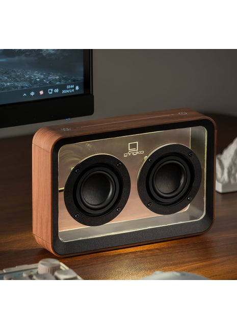 G037WT Gingko Mage doorzichtige bluetooth speaker - walnoten